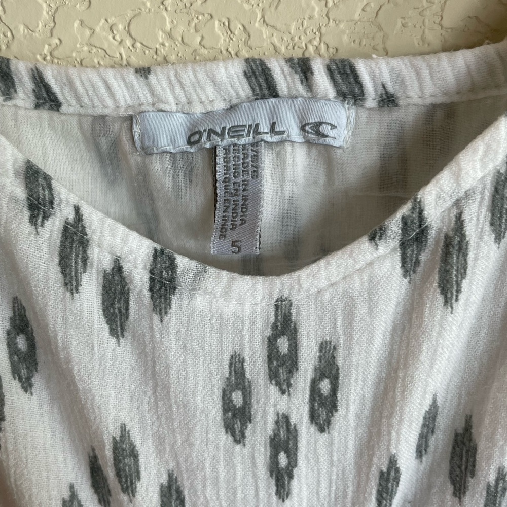 O'Neill Lagoon Grey and Yellow Print Maxi‎ Dress Size 5 - Picture 2 of 11